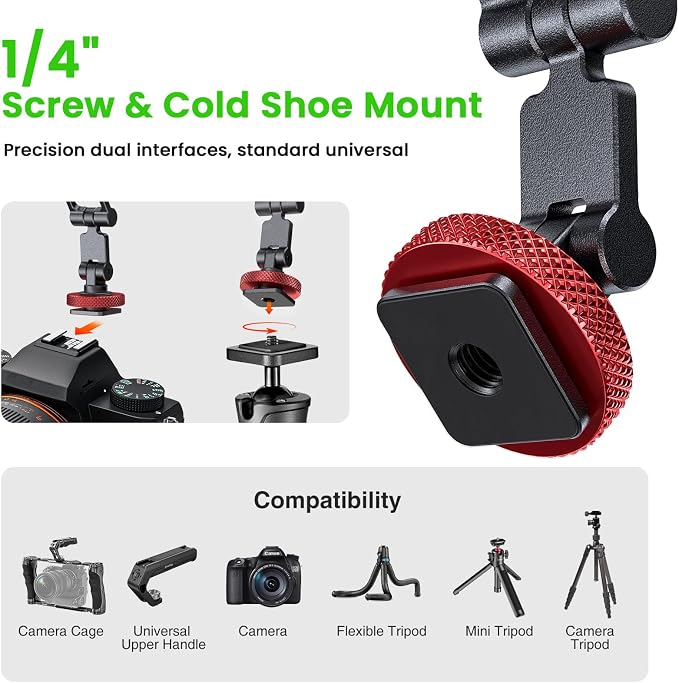 LOXP Magnetic Phone Tripod Mount with Cold Shoe and Adapter with 1/4" Screw | Adjustable Aluminum Alloy Phone Mount, Camera Mount for iPhone 17/16/15/14/13/12 Series - Image 5