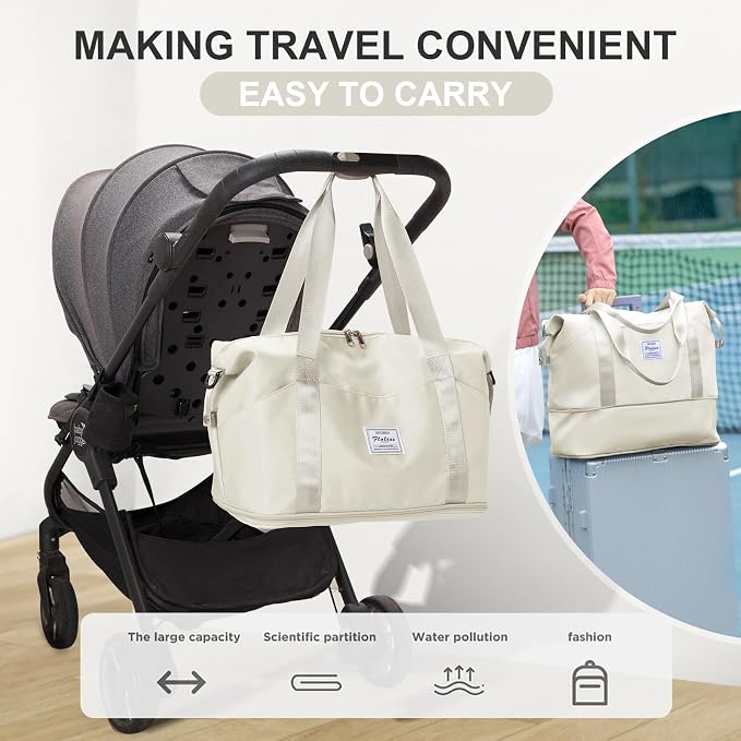 Travel Duffel Bag, Sports Tote Gym Bag, Shoulder Weekender Overnight Bag for Women - Image 2