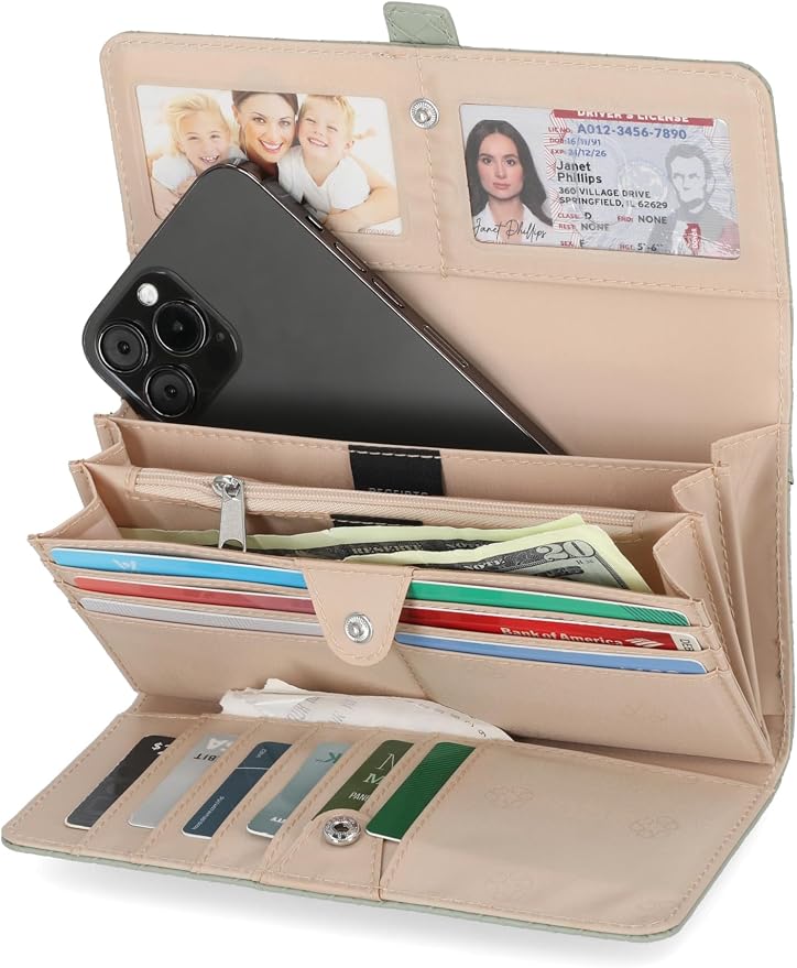Mundi File Master Womens RFID Blocking Wallet Clutch Organizer With Change Pocket - Image 2