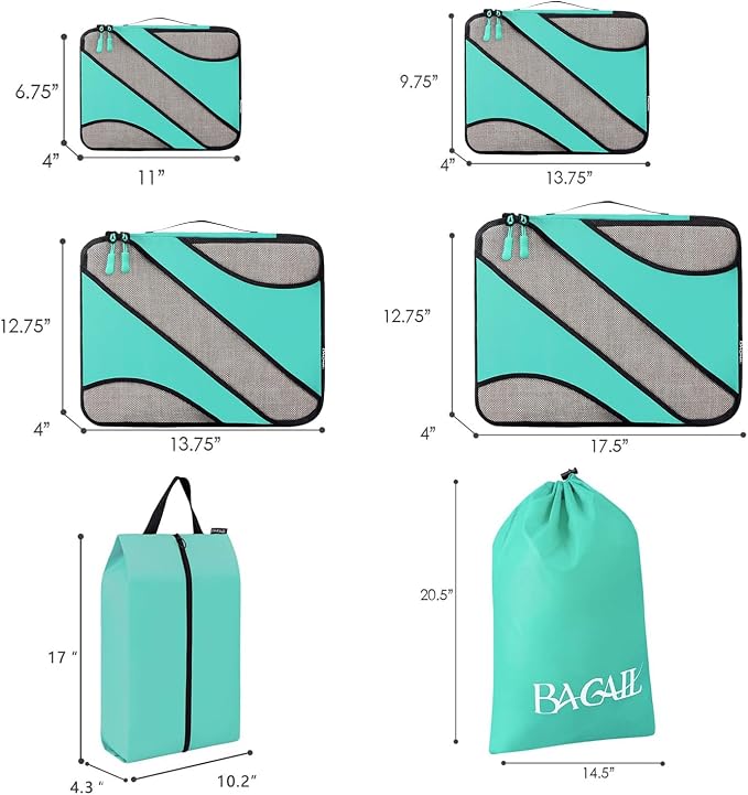 BAGAIL 6 Set Packing Cubes,Travel Luggage Packing Organizers - Image 2