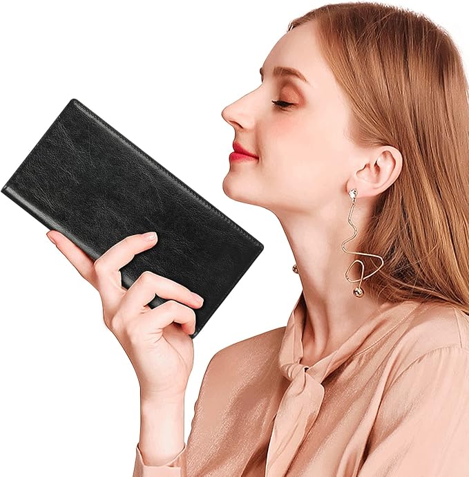 Ultra Slim Thin Leather Women Wallet RFID Blocking Credit Card Holder Bifold Long Ladies Billfold - Image 8