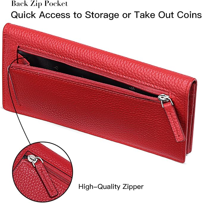 GOIACII Wallets for Women RFID Blocking Ultra Slim Leather Credit Card Holder Clutch - Image 3
