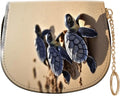 Women's Slim RFID Wallet – Compact Leather Card Holder Wallet for Women, 9 Card Slots RFID Blocking Credit Card Organizer, Small Travel Wallet - Beautiful Sea Turtle Beach by Unknown