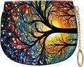 Women's Slim RFID Wallet – Compact Leather Card Holder Wallet for Women, 9 Card Slots RFID Blocking Credit Card Organizer, Small Travel Wallet - Colorful Trees by Unknown