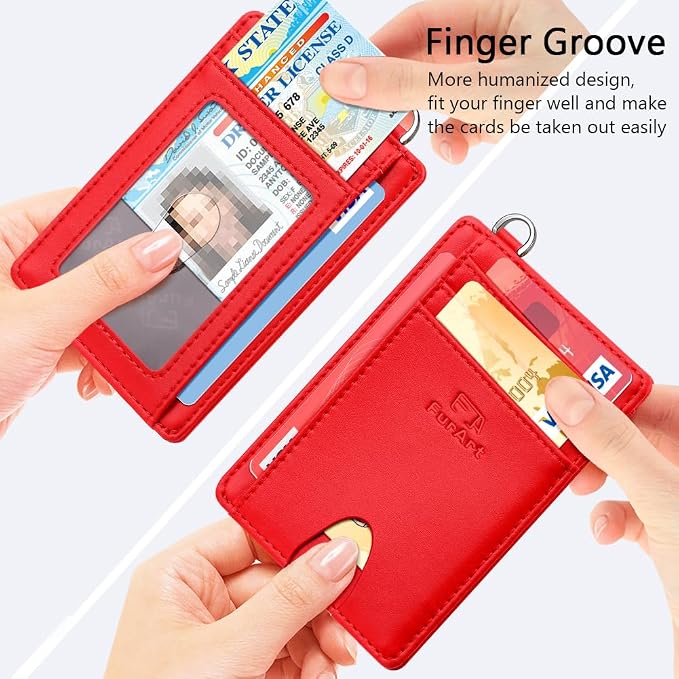 FurArt Slim Minimalist Wallet RFID Credit Card Holder for Men | slim minimalist compact rfid id window thin - Image 3
