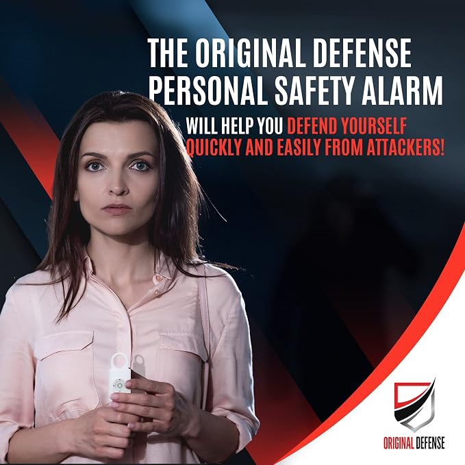 Original Defense® Siren Self-Defense Alarm - 130 dB Keychain Alarm with LED Strobe Light for Women, Children, and Elderly - Police Recommended - (White, 1 Count) - Image 4