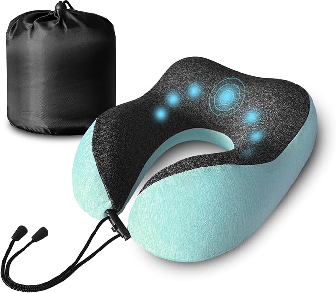 High Fill Memory Foam Travel Neck Pillow - Ergonomic Support for Plane, Car, Home Travel Accessory, Washable Cover - Neck Pillow for Effortless Travel by ODT+UK