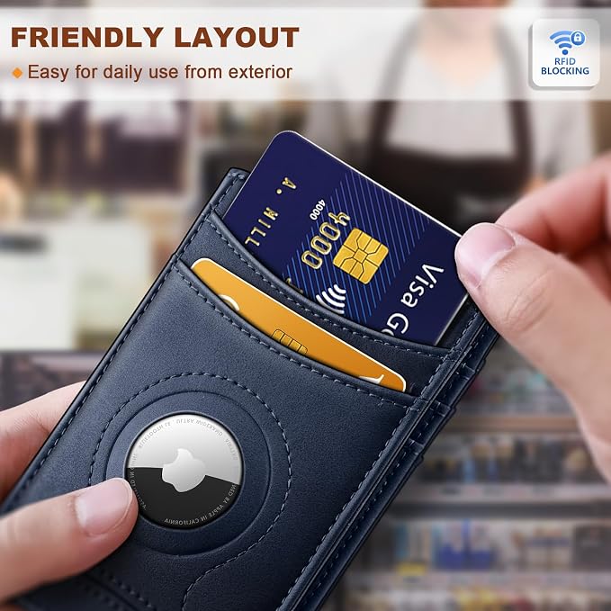 BULLIANT Magnetic Slim Leather Airtag Wallet Money Clip For Men 12Cards | RFID Blocking | Easy Access | Gift Boxed | Pocket Fit - Image 6