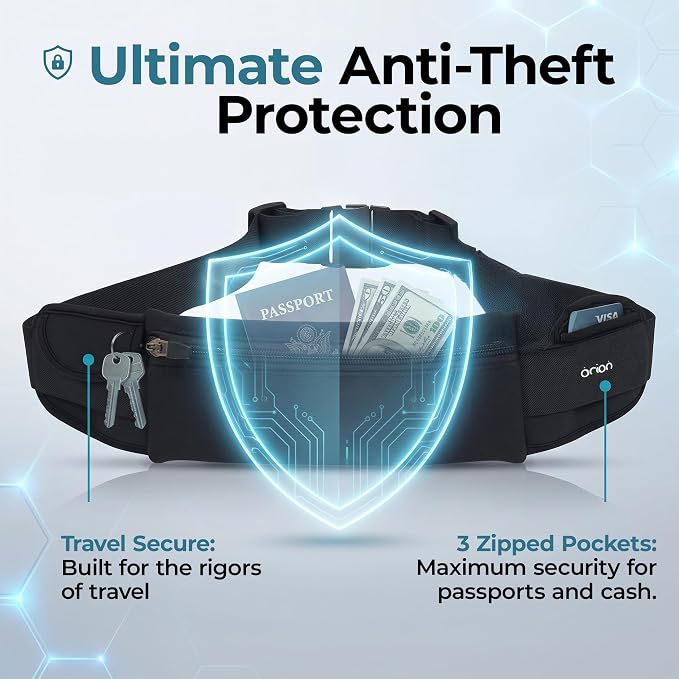 The Belt of Orion Money Belt, Anti-Theft Travel Waist Pack, Slim 9x4in | Money Belt, Anti-Theft Design, Passport & Cash Holder, Slim Fit 9x4in, For Men & Women - Image 2