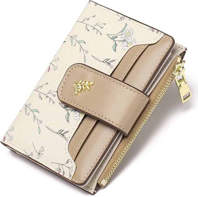 GAEKEAO Small Wallets for Women RFID Blocking Leather Bifold Zipper Pocket Wallet Credit Card Holder with ID Window by GAEKEAO