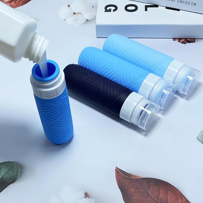 Travel Bottles for Toiletries, Silicone TSA Approved Bottles, Leakproof Shampoo & Toiletry Containers for Airplane, Vacation & Business Trips - Image 2