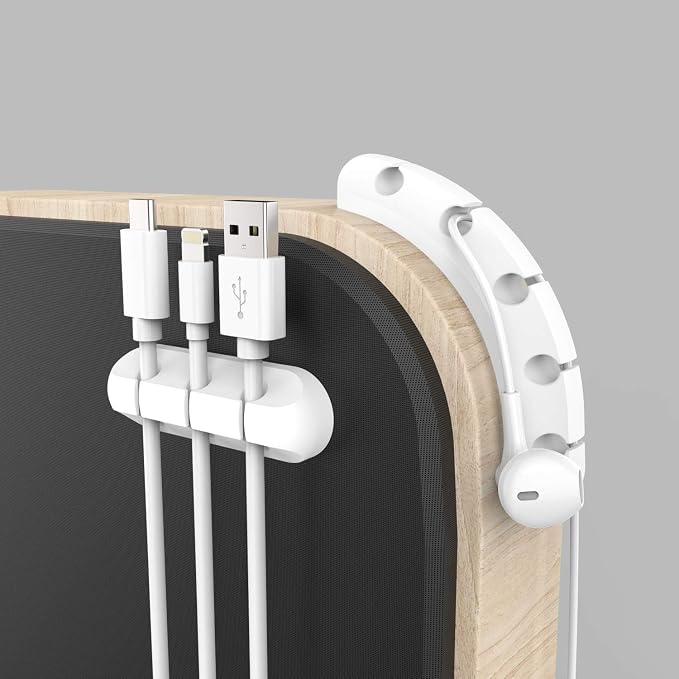 Cord Organizer for Desk, Cable Organizer Cable Holder 3 Pack White - Image 4