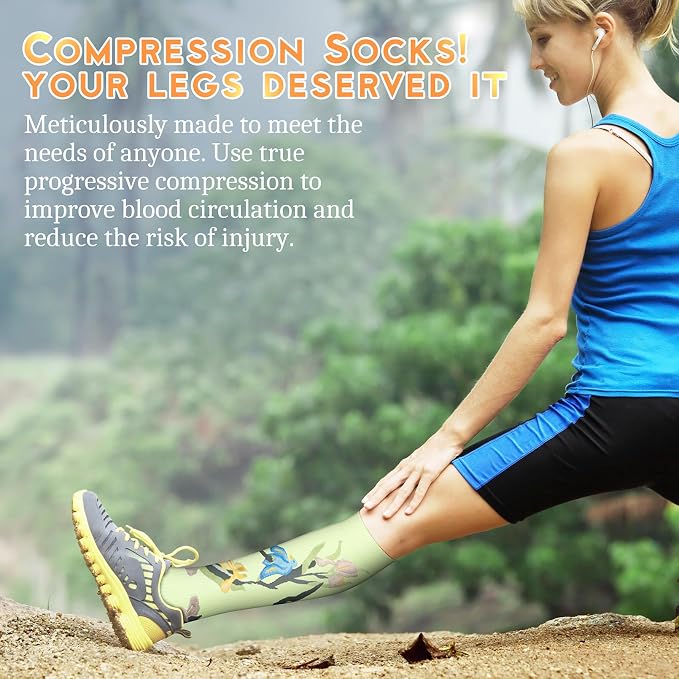 QUXIANG Compression Socks for Women & Men 15-20 mmHg, Best for Medical, Nursing, Running, Athletic, Varicose Veins, Travel - Image 3