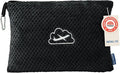 BEDELITE Travel Blanket with Bag, Jacquard Fleece Blanket 65"x40", Black | Ultra-soft Airplane Blanket, Luggage Sleeve & Backpack Clip, Travel Essentials for Women, Foldable as Pillow for Long Flight by BEDELITE