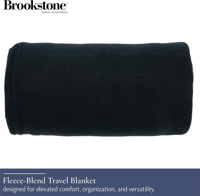 Brookstone Travel Blanket 2-in-1 Soft Throw with Carrying Pouch | Zippered Sack Doubles As a Headrest, Breathable Fabric Warms Flights, Car Rides & Year-Round Lounging at Home - Image 2
