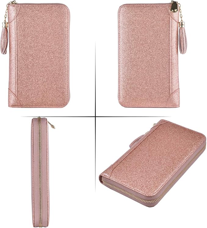 Easyoulife Credit Card Holder Wallet Womens Zipper Leather Case Purse RFID Blocking - Image 6