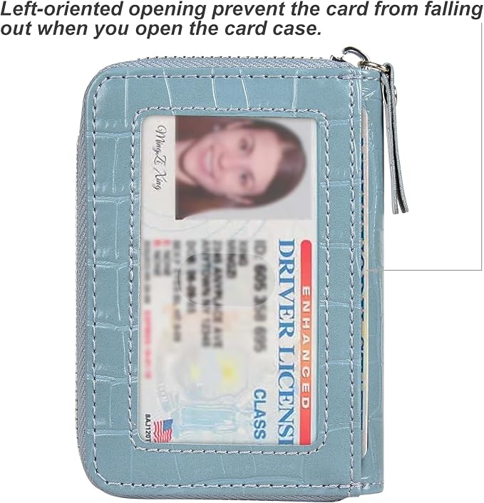 Credit Card Wallet, RFID Card Case Wallet, Zipper Card Cases Holder for Men Women, RFID Blocking, KeyChain Wallet, Compact Size Card Organizer Case for Women - Image 2