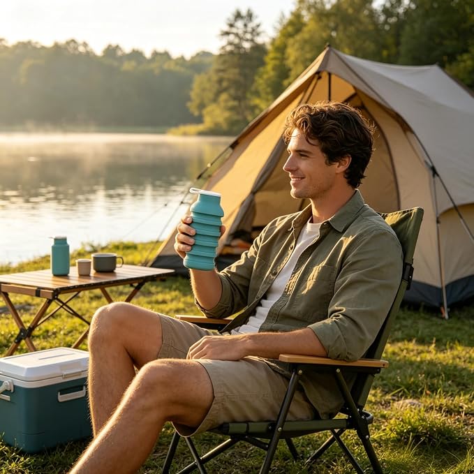 Collapsible Water Bottles, Travel water bottle | Food-grade silicone, ultra light, airtight & leakproof, -4 °F ～ 248 °F - Image 3