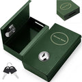 Reallnaive 1 Pack Metal Box for Gamblers Pocket Sized Winner Bank Casino Cash Box with 2 Keys Portable Casino Money Safe strongbox for Cash Saving Go Home Money Gifts(Atrovirens,Classic) by Reallnaive