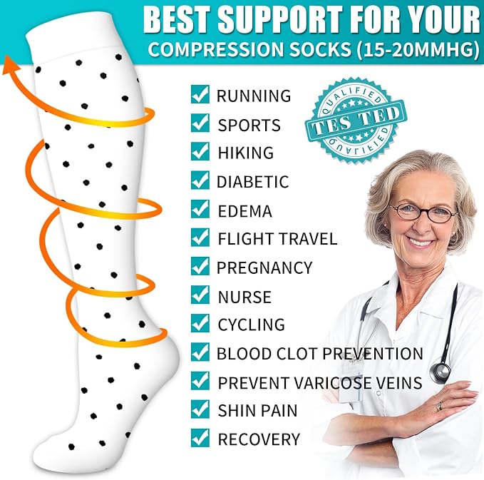Copper Compression Socks for Women & Men (6 pairs) - Best Support for Nurses, Running, Hiking, Recovery - Image 5
