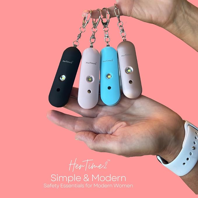 Personal Safety Alarm for Women - Loud Self Defense Siren, Waterproof Keychain with Strobe Light - Battery Powered, Black - Image 5