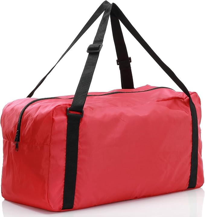 HOLYLUCK Foldable Travel Duffel Bag Luggage Great for Gym - Red - Image 2