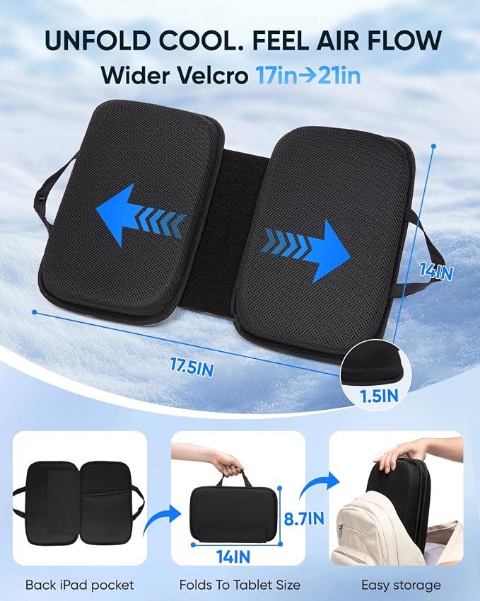 Airplane Seat Cushion | Foldable Cooling Gel Memory Foam with Pressure Relief for Long Flights - Image 4