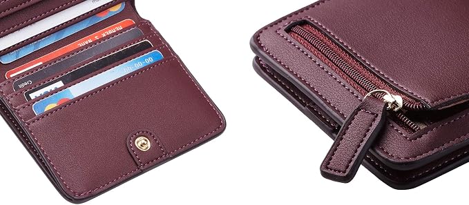 Toughergun Women’s Small Slim Leather Wallet with RFID Protection, Compact Bifold Mini Purse with Clear ID Window - Image 9