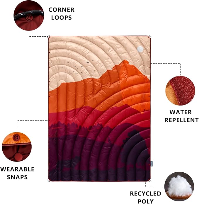 Puffy Camping Blanket,Large Camp Blanket Outdoor Camping Quilt Waterproof | Lightweight Printed Warm Packable Down Alternative Blanket for Camping,Traveling, Stadium, Hiking, Picnics - Image 4