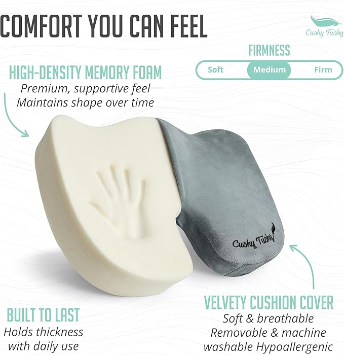Premium Foldable Travel Seat Cushion - for Relief of Lower Back, Sciatic, Butt and Tailbone Pain - for Home & Office Use, Perfect for Travel or Driving - Coccyx Seat Cushion - Image 5