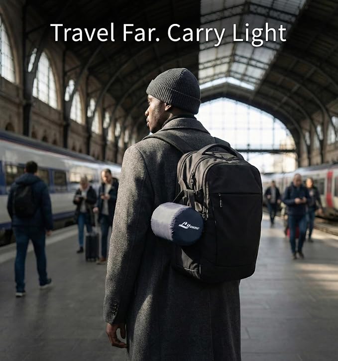 Travel Blanket Lightweight and Breathable, 67 x 48 Soft Airplane Blanket for Travelers, Foldable Camping Sheet with Stuff Sack for Train, Camp, Traveling (Teal) - Image 4