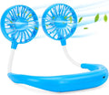 JUANANIUG Portable Neck Fan Rechargeable Personal HandFree Fan Mini USB Wearable Neckband Sport Fan 3 Speed Adjustable 360 Degrees Rotation Perfect for Working Traveling Office Reading (Blue) by JUANANIUG