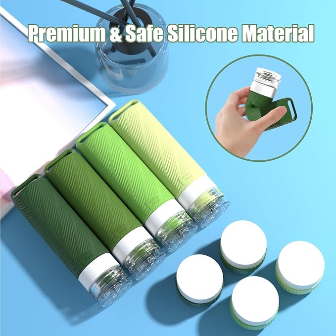Travel Toiletry Containers 26Pcs Silicone Leakproof TSA Approved Set | Travel Bottles with Hanging Holes & Carabiners, Space Saving Portable, Easy Clean for Trips and Weekend Getaways - Image 4
