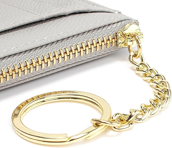 Valentoria Slim RFID Blocking Card Holder Small Pocket Wallet Keychian Zipper Coin Purse Mini Cash & Coin & Cards Case for Women Men | Slim - Image 7