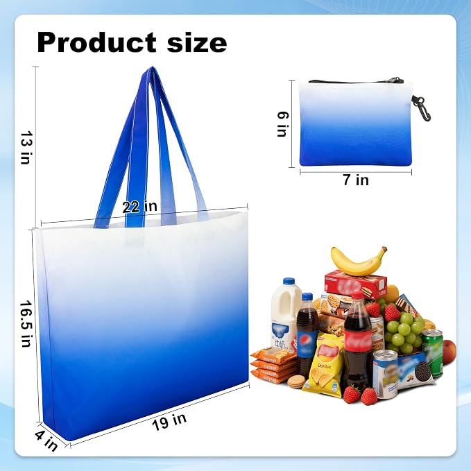 HOLYLUCK Tote Bag with a Detachable Small Bag, Foldable Reusable Grocery Bags 20L Shopping Bag - Image 2