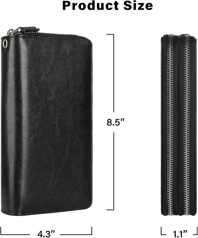 Small Compact Women Wallet RFID Blocking Genuine Leather Bifold Purse with ID Windows - Image 6