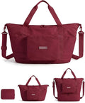 BAGSMART Foldable Travel Bag, 37L Expandable Personal Bag, Pomegranate Red | Airline Approved Personal Carry-on Size, Fits Under-seat, Trolley Sleeve, Backup Bag for Travel, Vacation, Overnight by BAGSMART