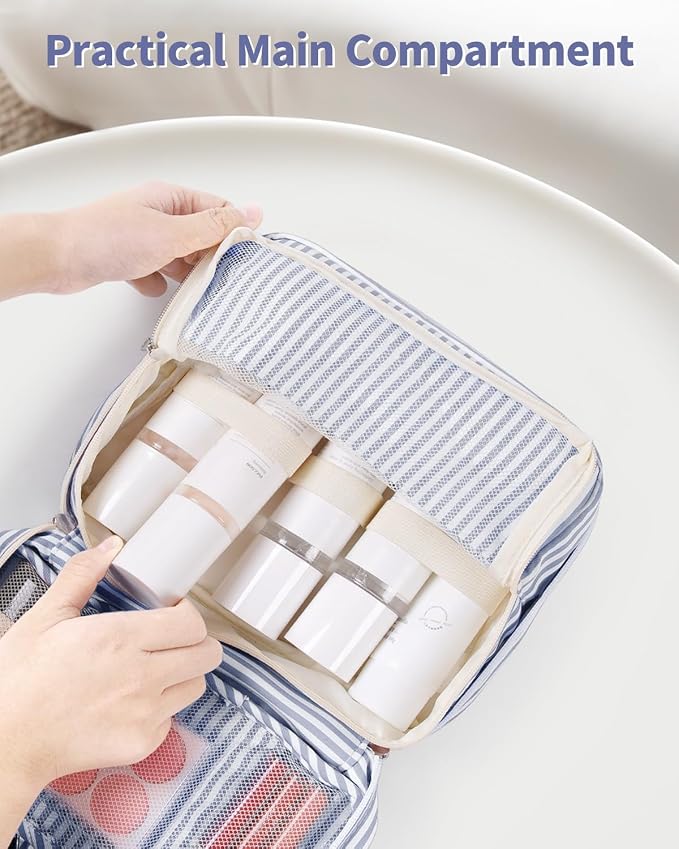 Narwey Small Hanging Travel Toiletry Bag for Women, Travel Bag for Toiletries, Makeup Bag Organizer Cosmetic Bags Make Up Bags for Girls - Image 3