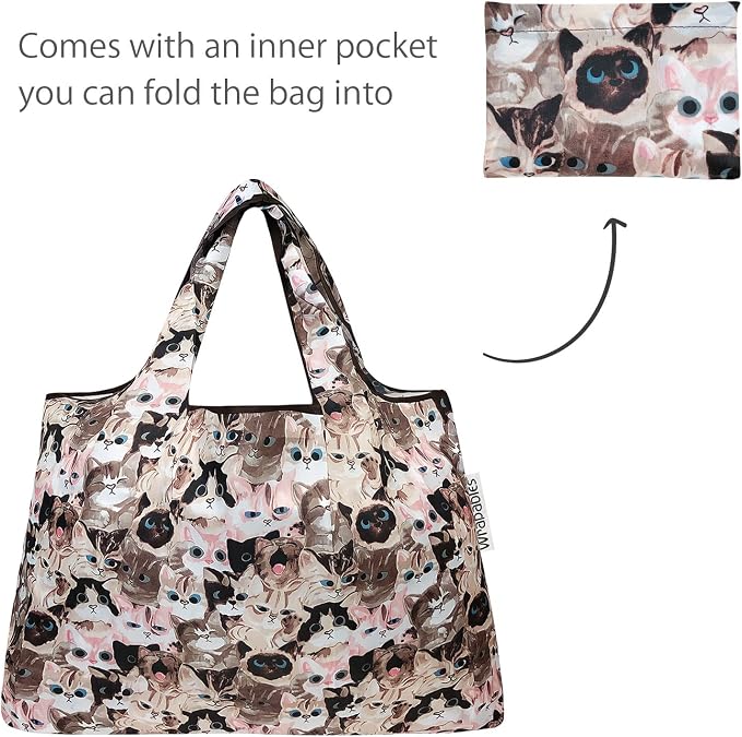 allydrew Large Foldable Tote Nylon Reusable Grocery Bags - Image 6