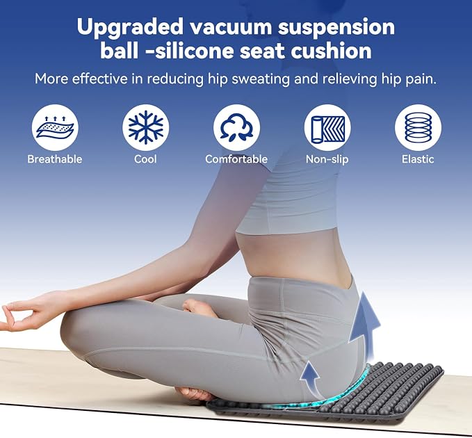 Cushion Lab Seat Cushion, Black | Long Sitting Hours, 3D Non-Slip, Office & Home Chair, Car Seats, Airplane Seat, Wheelchair, Desk Chair, Long Trips - Image 3