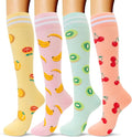 fenglaoda Compression Socks Women Men 4 Pairs, Knee High Support Socks for Running, Sports, Travel, Flight, Nurse by fenglaoda