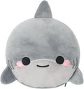 U Scinan Cute Animal 2-in-1 Travel Pillow and Eye Mask – Portable Neck Pillow with Adjustable Strap, Soft Plush Support for Airplane, Car, Train(Shark) by Unknown