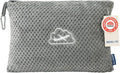 BEDELITE Travel Blanket with Bag, Jacquard Fleece Blanket 65"x40", Grey | Ultra-soft Airplane Blanket, Luggage Sleeve & Backpack Clip, Travel Essentials for Women, Foldable as Pillow for Long Flight by BEDELITE