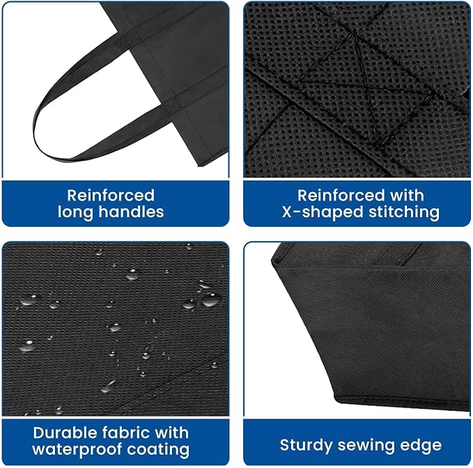 Reusable Grocery Shopping Bags 10 Pack Large Foldable Tote Bags Bulk | Eco Produce Bags with Long Handle for Shopping Groceries Clothes (Plaid D) - Image 7