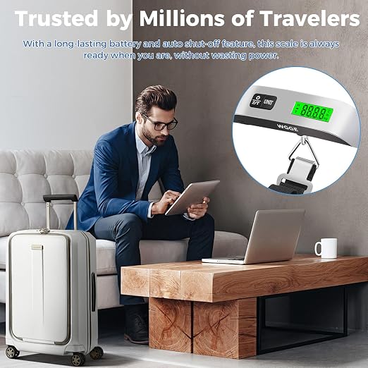 Digital Luggage Scale, WGGE Travel Luggage Weight Scale, Max 110lbs/50kg Baggage Scale with Backlit LCD Display - Image 7
