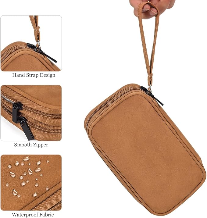 Electronic Organizer Travel Cable Accessories Case, Electronic Organizer Bag, Waterproof Electronic Accessories Organizer Case for Power Bank, Charging Cords, Chargers, Earphone, USB Cable - Brown - Image 6