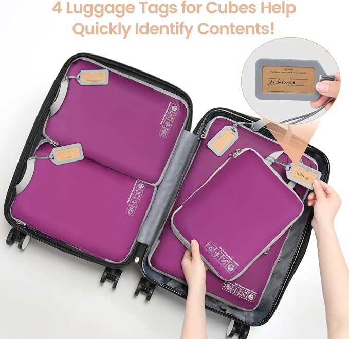 Cambond Compression Packing Cubes for Travel - Luggage Suitcase Organizer | Compression Zip Design for Space-saving, Expandable, Lightweight, Keep Clothes Sorted, Luggage Space Tidy, Carry on Pack Fast - Image 5