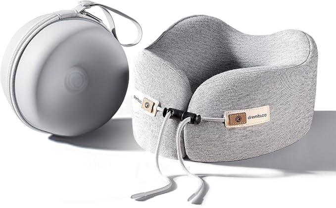 Travel Neck Pillow for Airplane, Premium Memory Foam 360° Ergonomic Support for Sleeping on Long Flights, Compact Portable Sleep Essential with Comfortable Cover for Cars, Office Naps & Home Use by drembloo