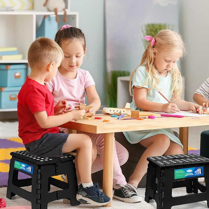 Dyforce Kids Step Stool 9 Inch, 300lbs Folding Step Stool for Toddler | Step stool for kids Black,Anti-slip Heavy Duty with Handle, Lightweight Foldable Stool for Bathroom Kitchen Bedroom Outdoor - Image 7