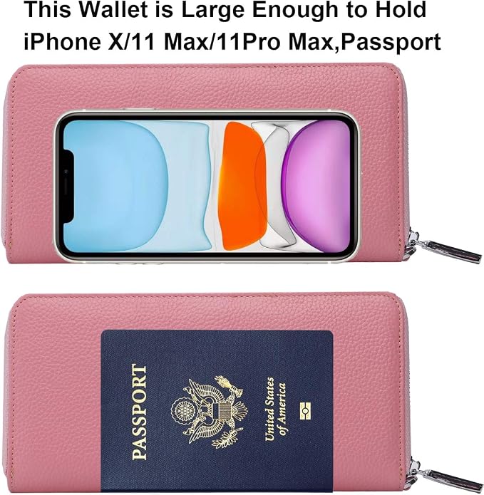 Small Compact Women Wallet RFID Blocking Genuine Leather Bifold Purse with ID Windows - Image 5